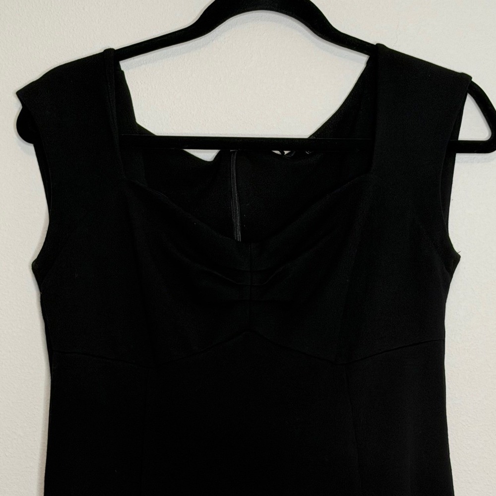 Betabrand Black Sleeveless Sheath Dress Sweetheart Neckline Ponte Knit Medium - Picture 3 of 6